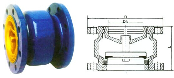 消聲止回閥結(jié)構(gòu)圖(h41x)