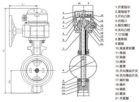 信號(hào)蝶閥結(jié)構(gòu)圖