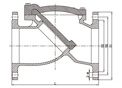 橡膠瓣止回閥結構圖